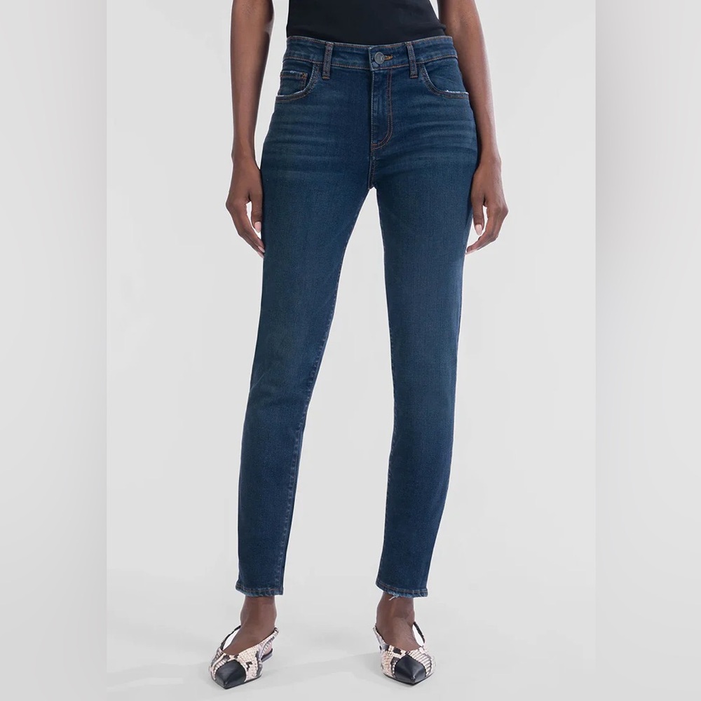 Kut from the Kloth MIA Mid Rise Dark Wash Toothpick Skinny Jean. Size 10